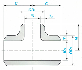 Butt-welding Reducing Tee Sketch Map-Walmi