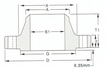 Welding neck flange-600LB-900LB-Sketch Map-Walmi