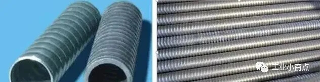 High-efficiency heat exchanger with internal wave and external threaded tube